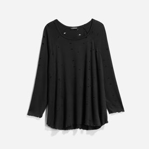 Distressed hole-y knit top